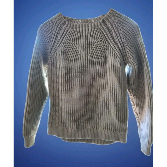 J Crew Cream 100% Cotton Cable Knit Women’s Sweater Size Medium Academia Preppy - Picture 2 of 8